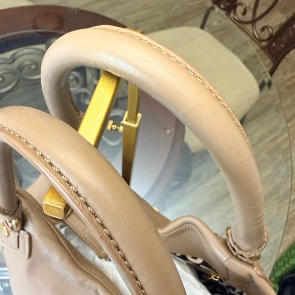 Marc by Marc Jacobs Taupe Pebbled Leather Satchel with Gold Hardware - Picture 3 of 8